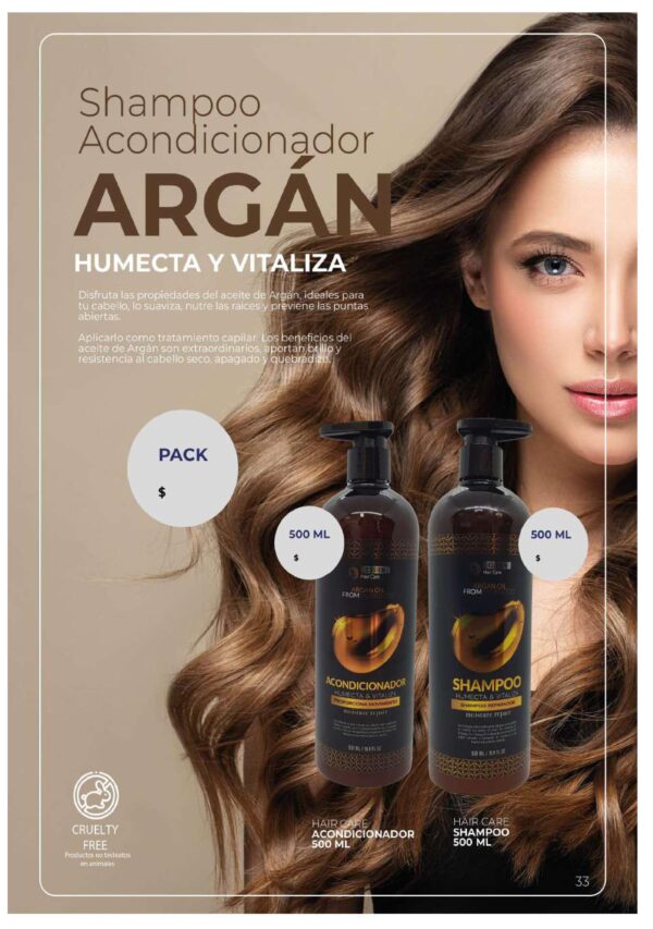 Pack Shampoo + Acondicionador Argán 500ml Essien - Imagen 2