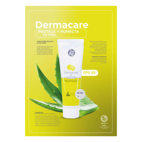 Protector Solar Dermacare Con Aloe Vera Fps50+ 80grs - Imagen 3