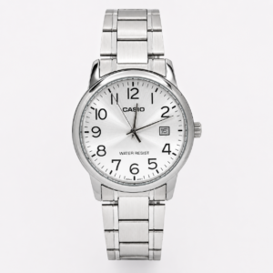 Reloj Casio para caballero MTP-V002D-7B - Correa de Acero Inoxidable Color Plateado