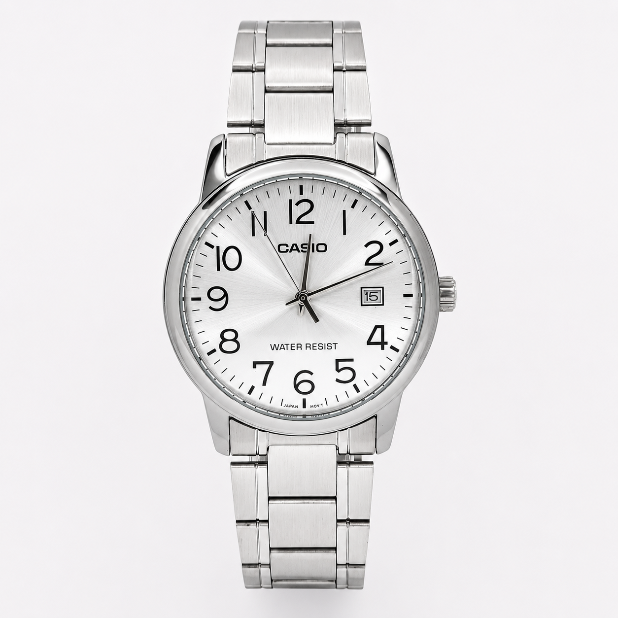 Reloj Casio para caballero MTP-V002D-7B - Correa de Acero Inoxidable Color Plateado