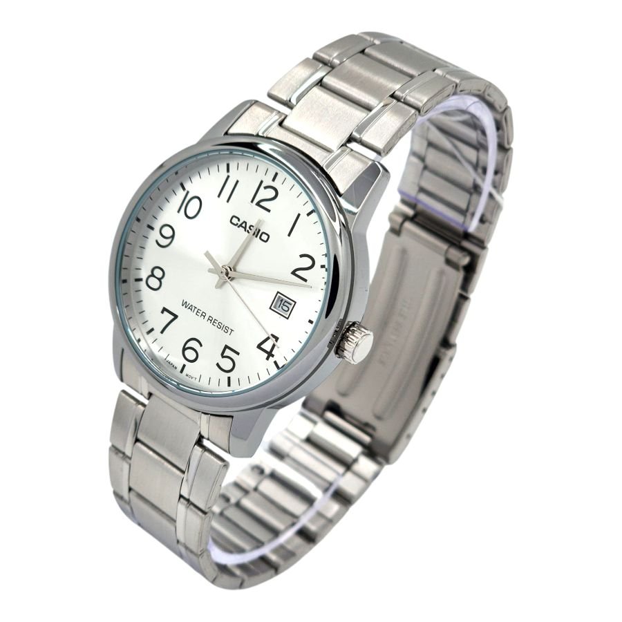 Reloj Casio para caballero MTP-V002D-7B - Correa de Acero Inoxidable Color Plateado - Imagen 2