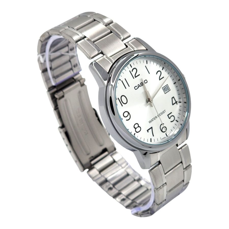 Reloj Casio para caballero MTP-V002D-7B - Correa de Acero Inoxidable Color Plateado - Imagen 3