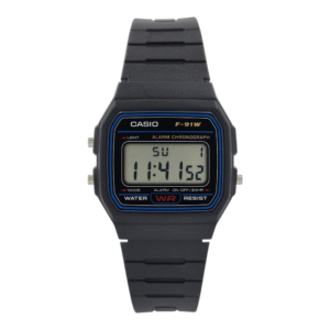 Reloj De Pulsera Casio Colección F-91W-1D correa resina negro marco negro