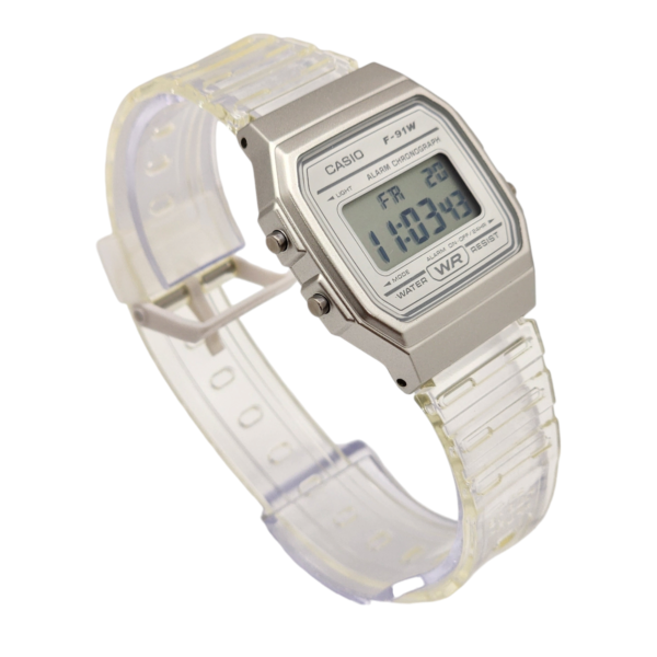 Reloj De Pulsera Casio Colección F-91WS-7 correa resina blanco/transparente - Imagen 3