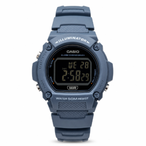 Reloj Casio para caballero W-219HC-2BV – Resina azul fondo negro