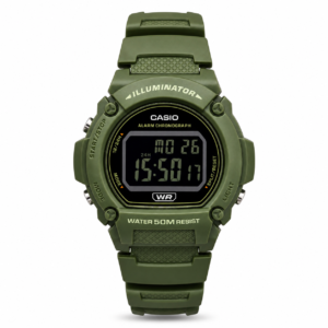 Reloj Casio para caballero W-219HC-3BV – Resina verde fondo negro