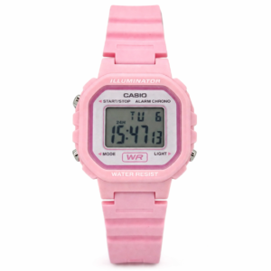 Reloj Pulsera Digital Casio LA-20WH-4A1 Con Correa De Resina Color Rosa – Fondo Gris