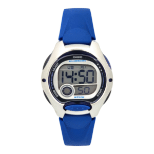 Reloj Mujer Casio LW-200-2AV Azul Digital Color Del Bisel Plateado Fondo Gris