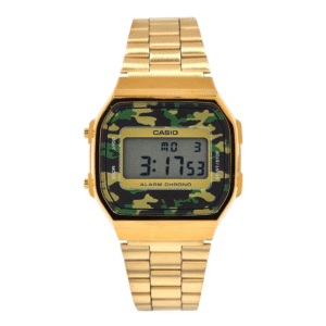 Reloj Pulsera Digital Casio A-168WEGC-3 Con Correa De Acero Inoxidable Color Dorado