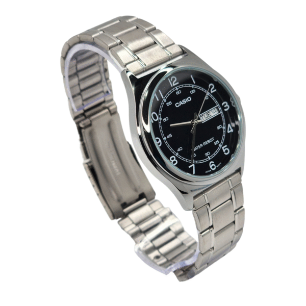 Reloj Pulsera Casio Mtp-v006d-1c Doble Calendario Correa De Acero Inoxidable Color Plateado Fondo Negro - Imagen 2