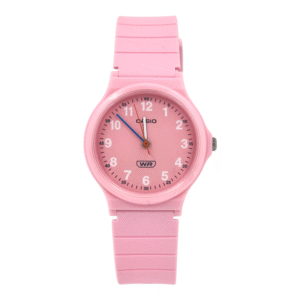 Reloj Casio Timeless Collection Lq-24b-4bdf Con Correa Rosa, Fondo Rosa.