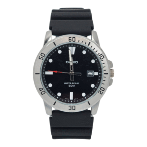 Reloj Casio MTP-VD01-1EV Correa Resina Negro esfera metalica