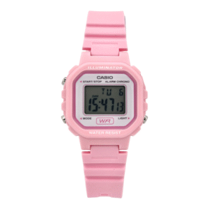 Reloj Pulsera Digital Casio LA-20WH-4A1 Con Correa De Resina Color Rosa – Fondo Gris