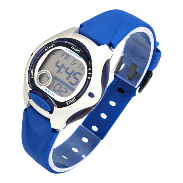 Reloj Mujer Casio LW-200-2AV Azul Digital Color Del Bisel Plateado Fondo Gris - Imagen 2