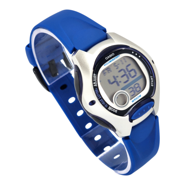 Reloj Mujer Casio LW-200-2AV Azul Digital Color Del Bisel Plateado Fondo Gris - Imagen 3