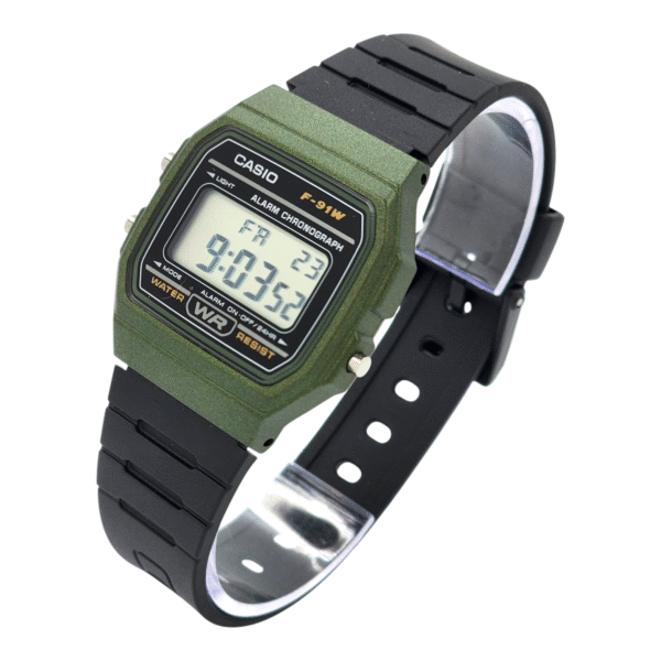 Reloj De Pulsera Casio Colección F-91wm-3a correa resina marco verde - Imagen 2