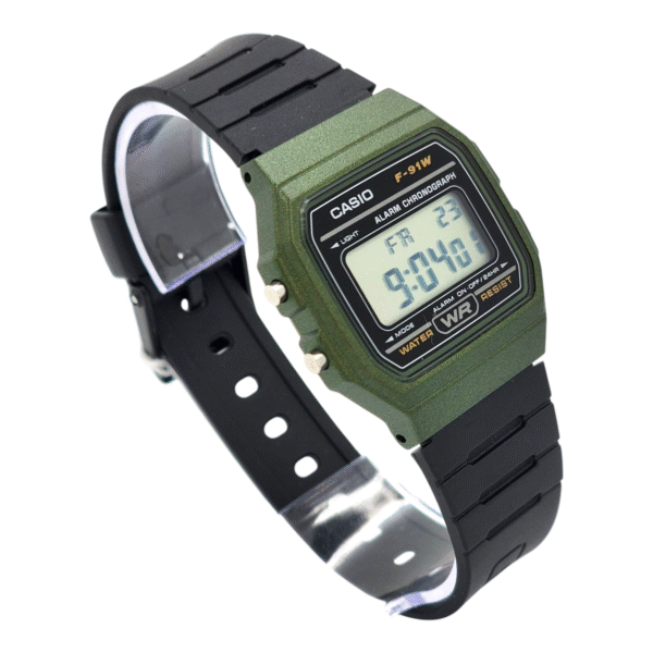 Reloj De Pulsera Casio Colección F-91wm-3a correa resina marco verde - Imagen 3