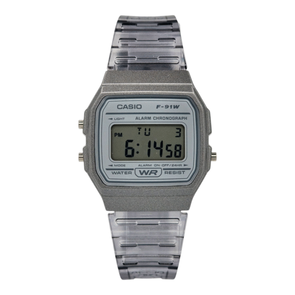 Reloj De Pulsera Casio Colección F-91WS-8 correa resina Gris/transparente