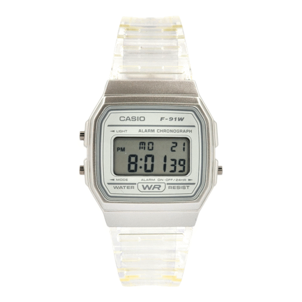 Reloj De Pulsera Casio Colección F-91WS-7 correa resina blanco/transparente