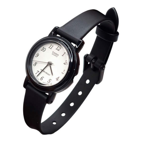 Reloj Casio dama LQ-139B-1B correa resina negro fondo blanco - Imagen 2