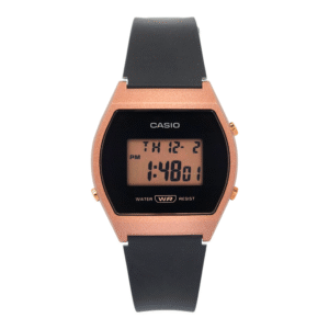 Reloj Casio dama LW-204-1A correa resina negro esfera bronce