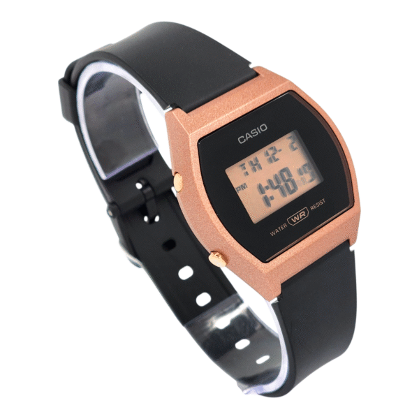 Reloj Casio dama LW-204-1A correa resina negro esfera bronce - Imagen 2