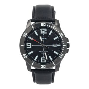 Reloj Hombre Casio MTP-VD01BL-1BV Negro Analogo correa de cuero negro