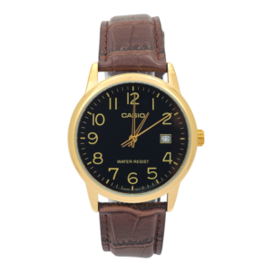 Reloj Casio caballero MTP-V002GL-1B cuero cafe