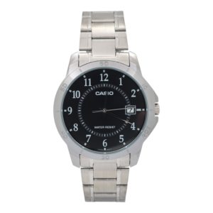 Reloj Casio caballero MTP-V004D-1B correa acero fondo negro