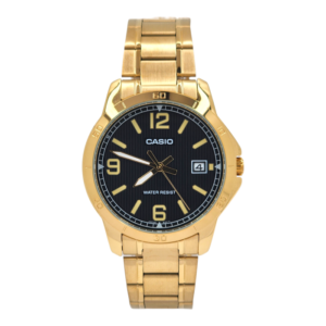 Reloj Casio MTP-V004G-1B, Acero inoxidable  dorado fondo negro