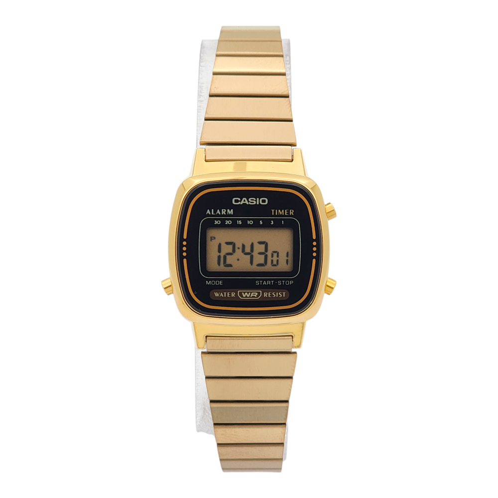 Reloj Casio Dama La-670wga-1 Mujer Dorado Negro Vintage