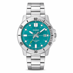 Reloj Casio para caballero MTP-VD01D-3E2V – Correa de acero inoxidable turquesa