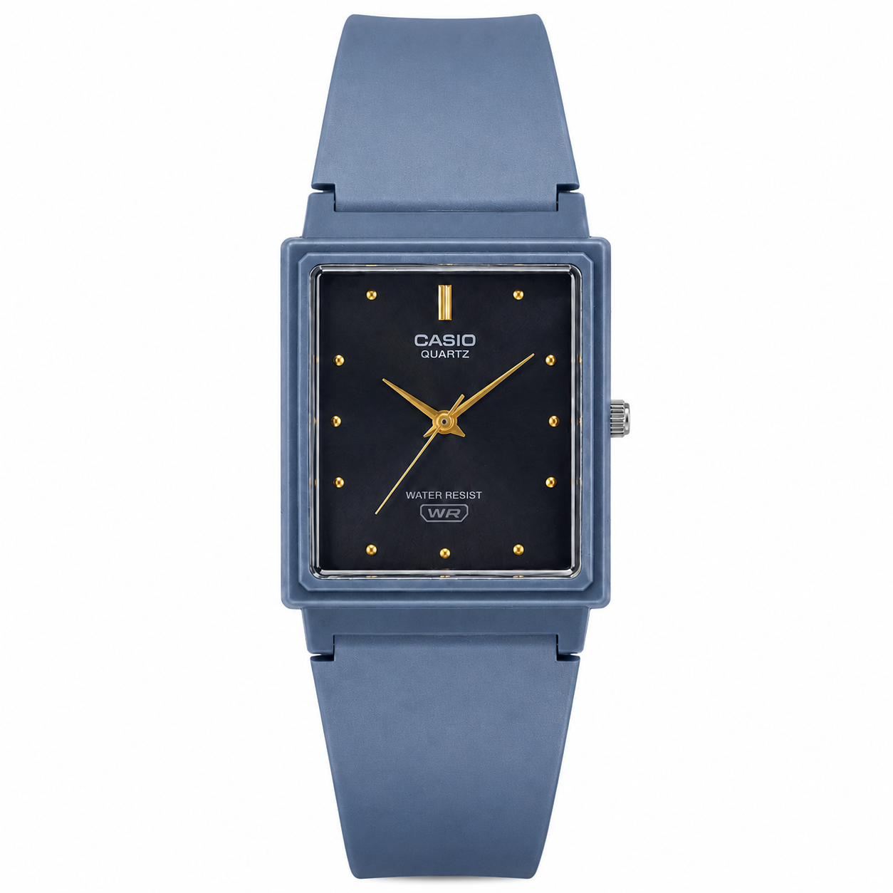 Reloj Casio dama MQ-38UC-2A2 correa resina celeste fondo negro