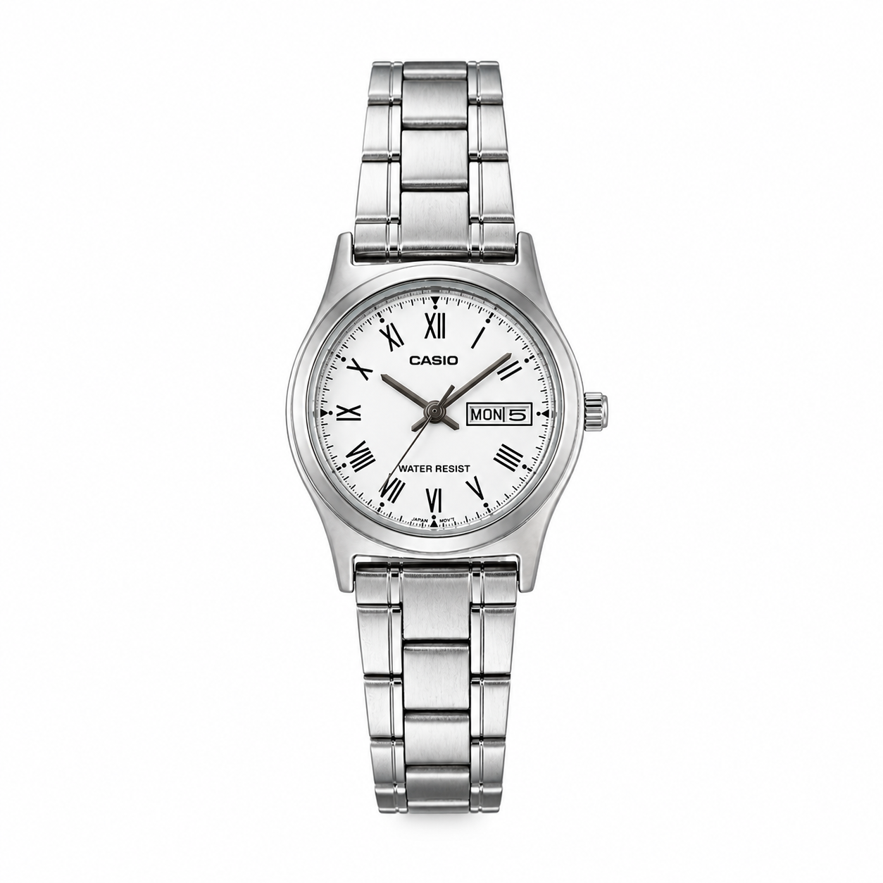 Reloj Casio dama LTP-V006D-7B acero inoxidable fondo blanco