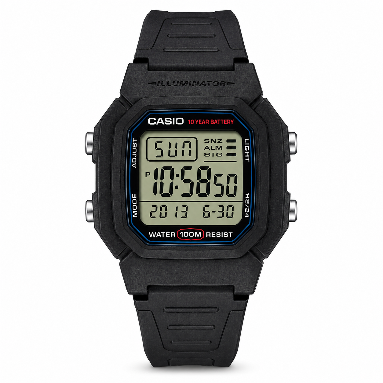Reloj Casio caballero W-800H-1AV correa resina negro