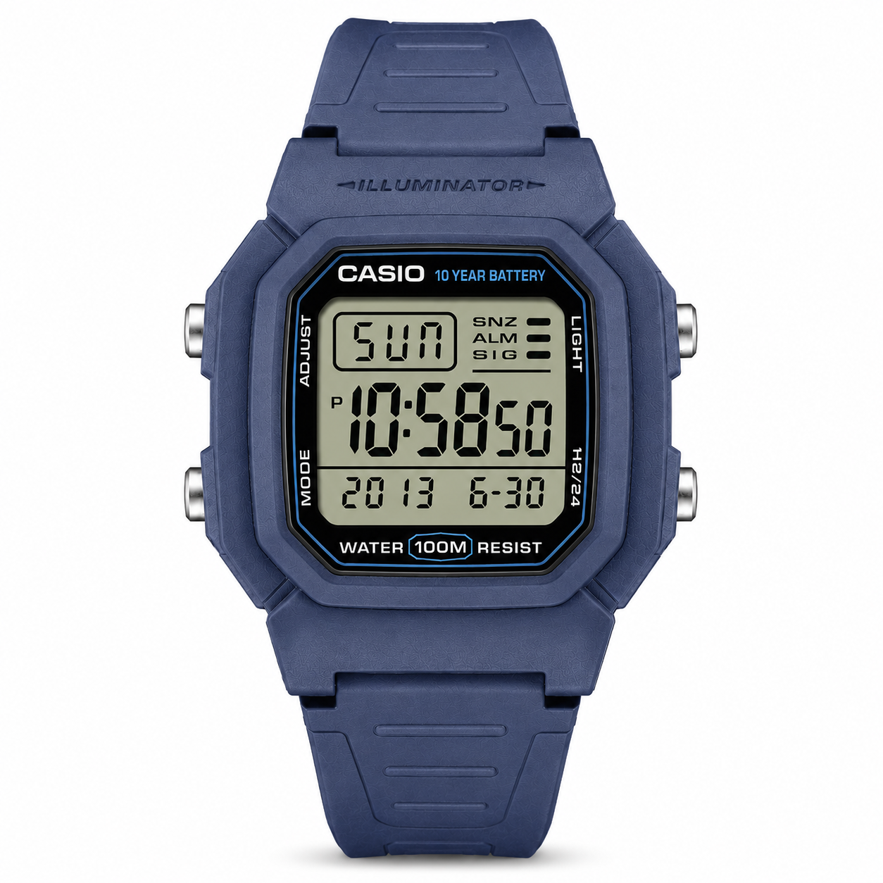 Reloj Casio caballero W-800H-2AV correa resina azul