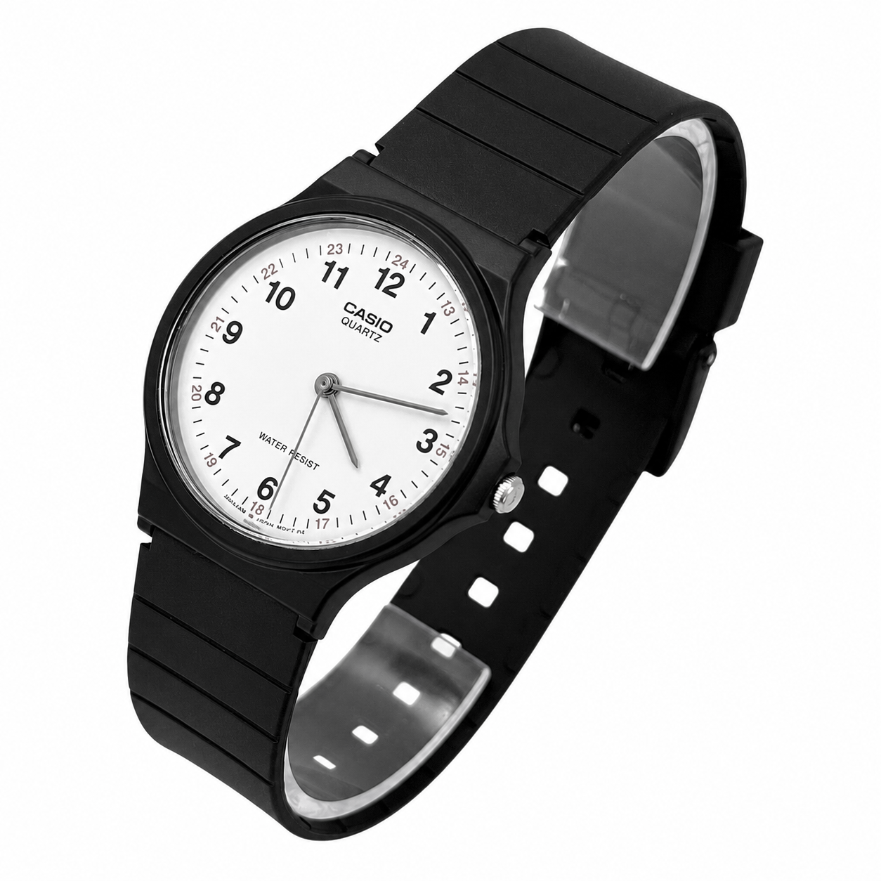 Reloj Casio Unisex MQ-24-7B correa resina negro fondo blanco - Imagen 2