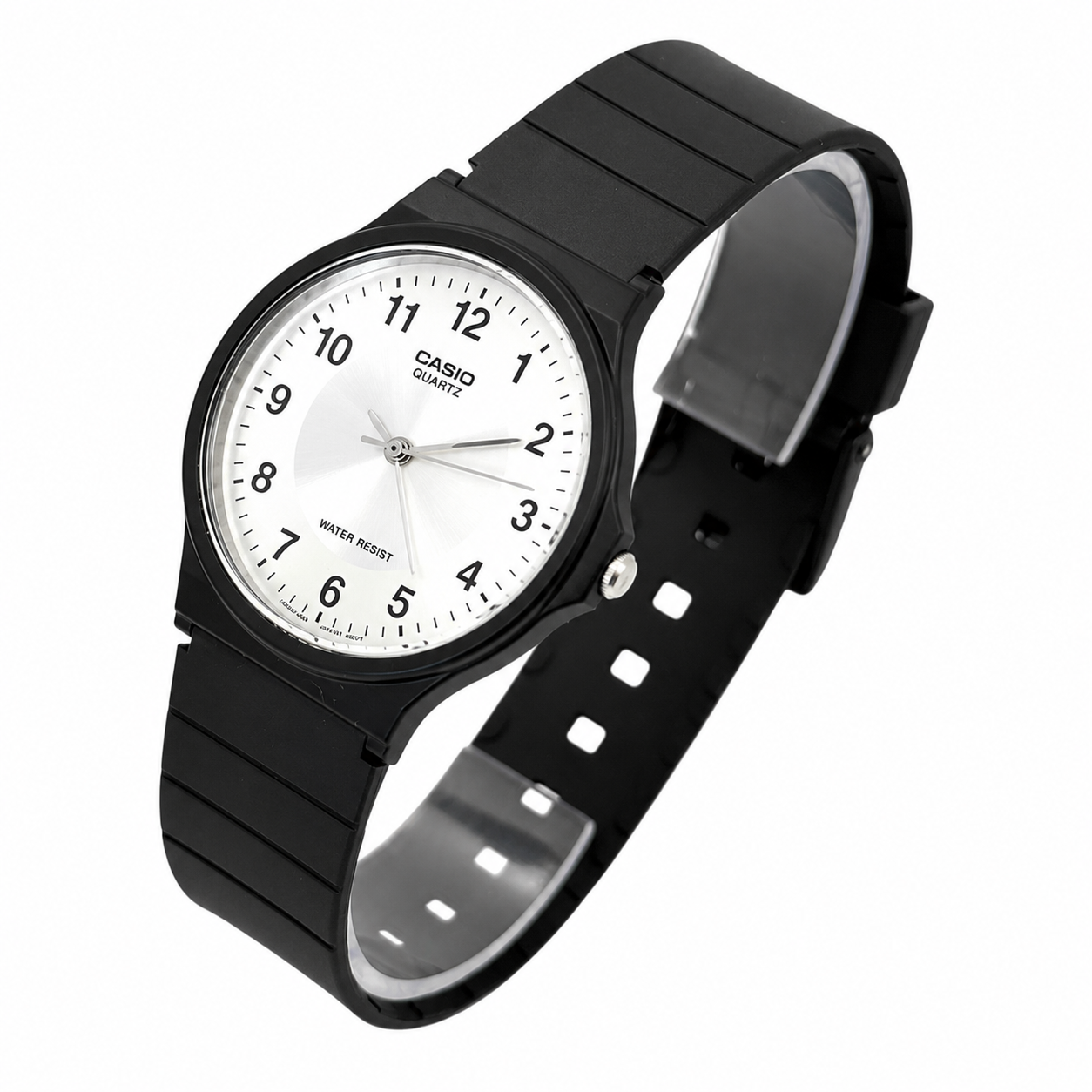 Reloj Casio Unisex MQ-24-7B3 correa resina negro fondo blanco - Imagen 2