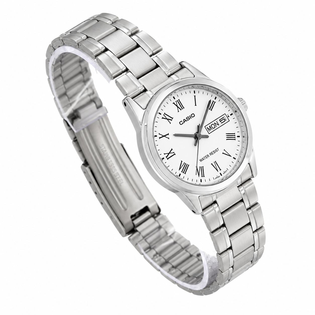 Reloj Casio dama LTP-V006D-7B acero inoxidable fondo blanco - Imagen 3