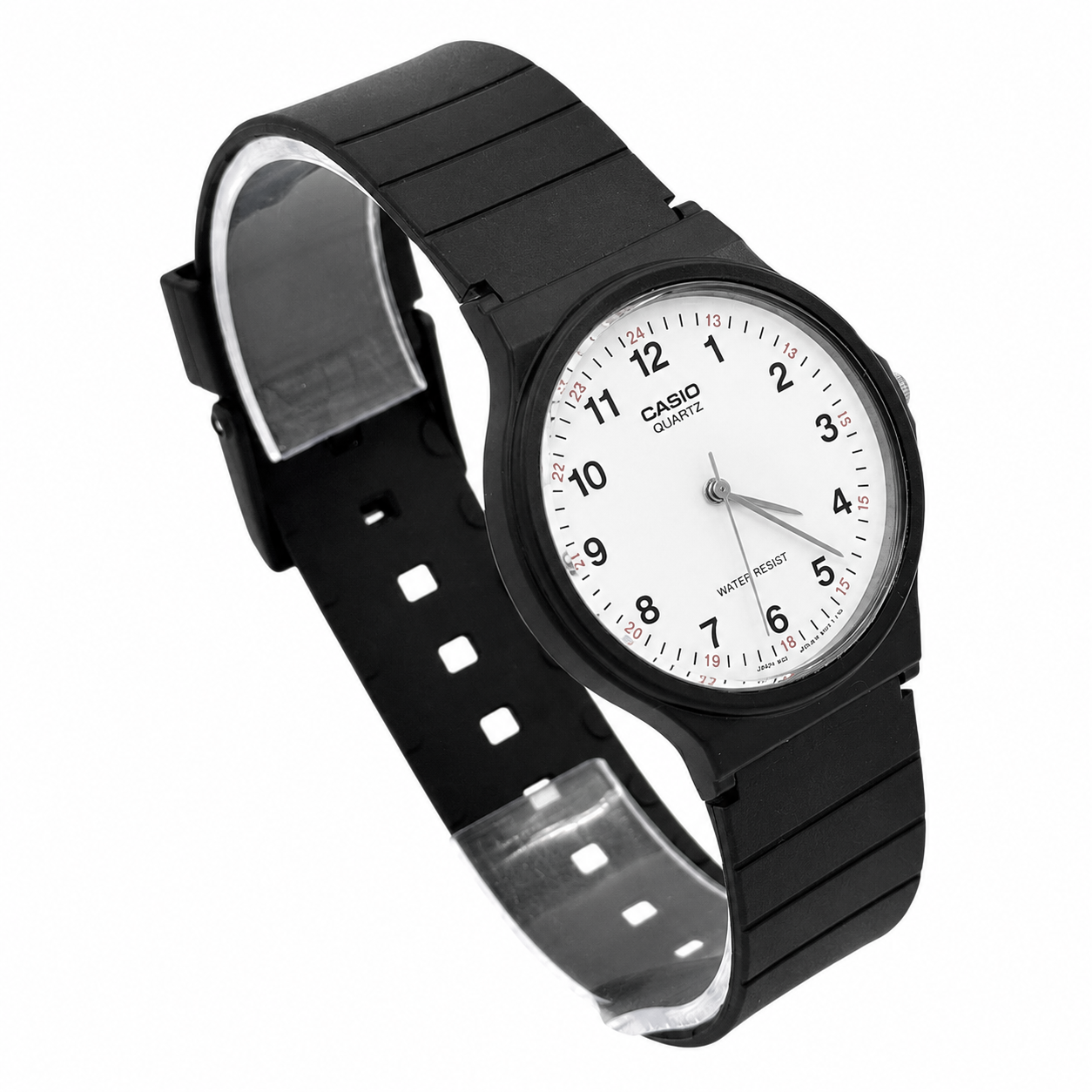 Reloj Casio Unisex MQ-24-7B correa resina negro fondo blanco - Imagen 3