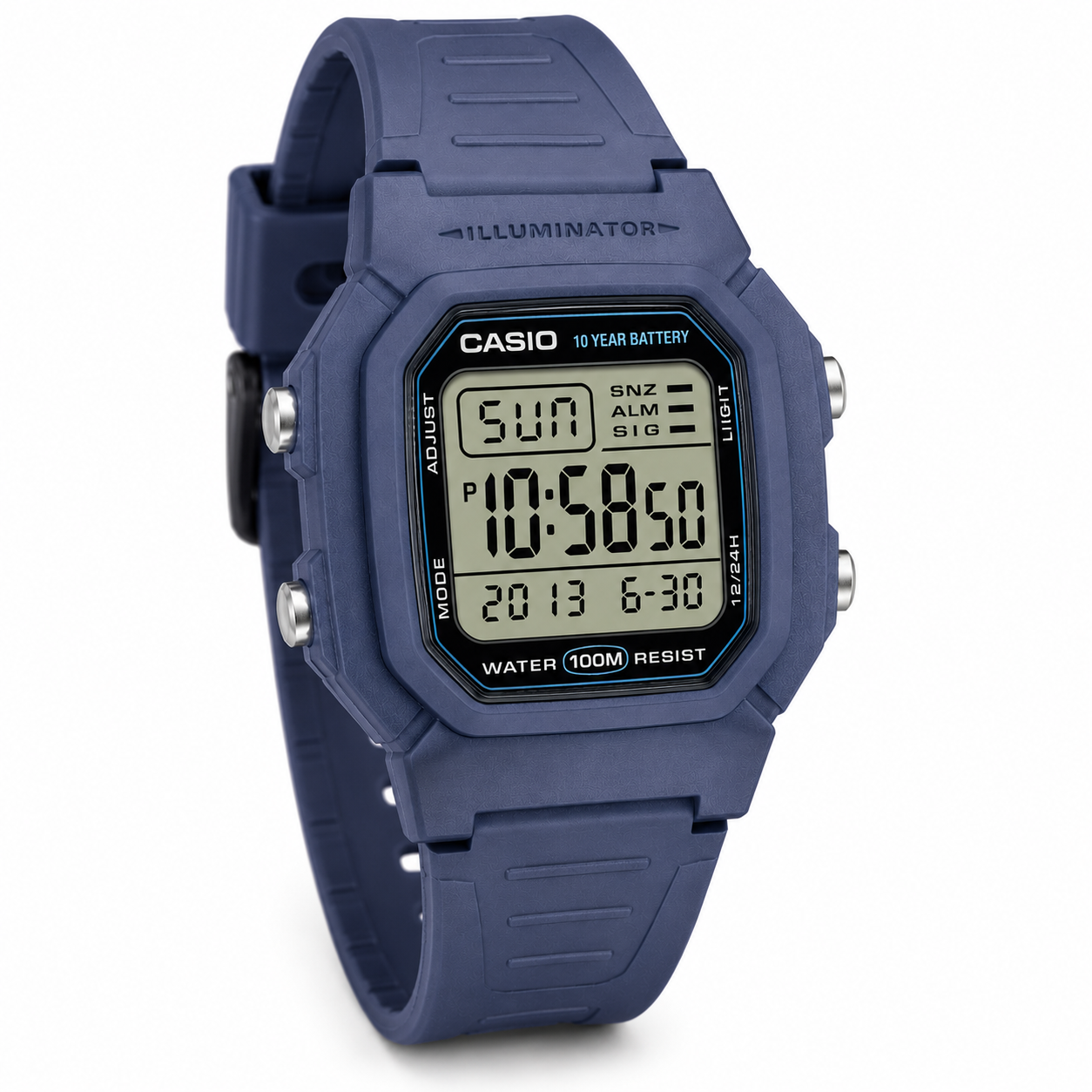 Reloj Casio caballero W-800H-2AV correa resina azul - Imagen 3