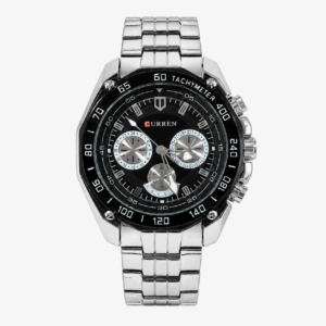 Reloj Curren para caballero 8077-1 Metal plateado con esfera negra