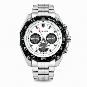 Reloj Curren para caballero 8077-2 Metal plateado con esfera blanca
