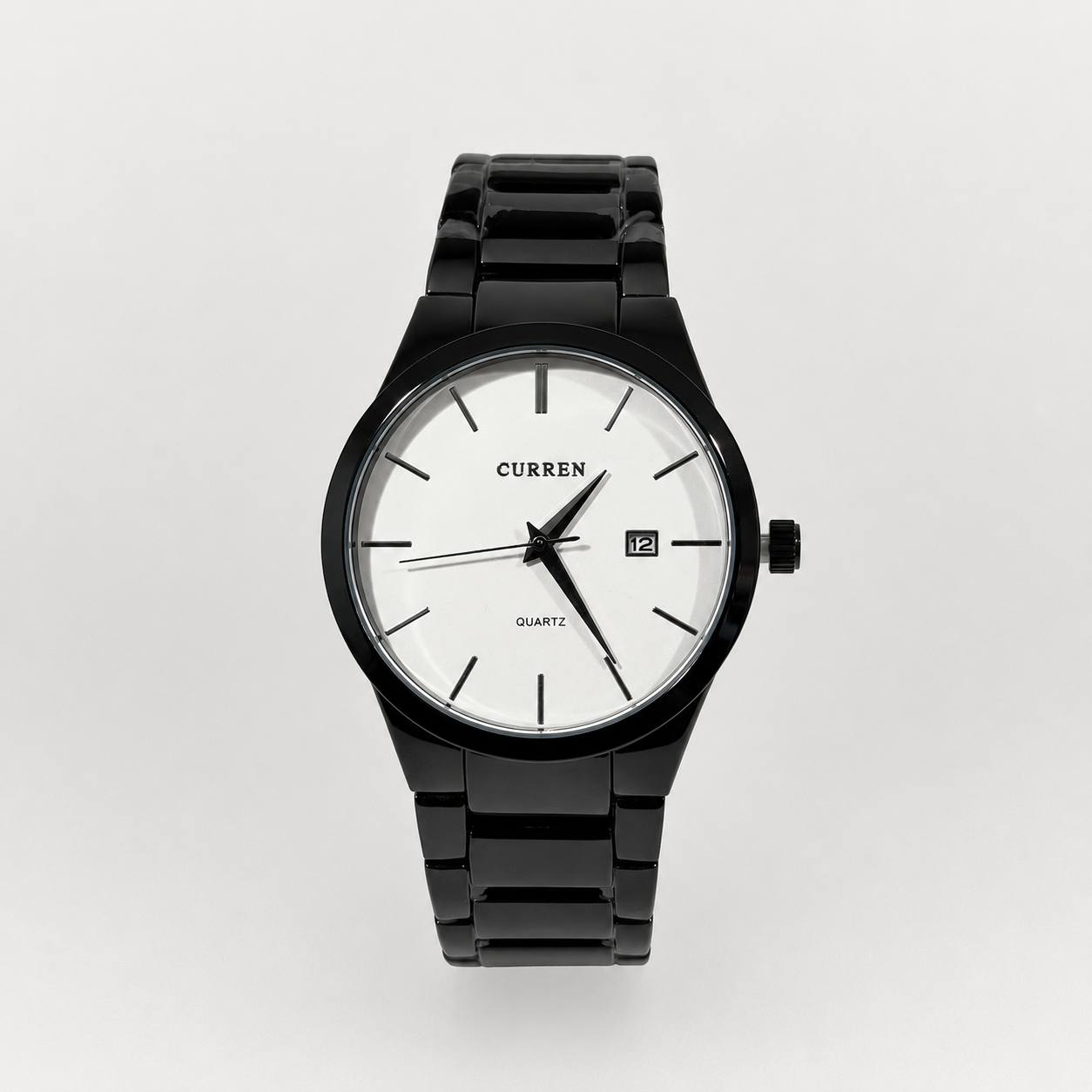 Reloj Curren para caballero 8106-2 Metal negro con esfera blanca