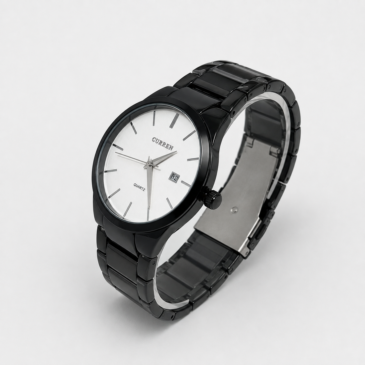 Reloj Curren para caballero 8106-2 Metal negro con esfera blanca - Imagen 3