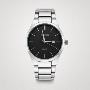 Reloj Curren para caballero 8106-3 Metal plateado con esfera negra