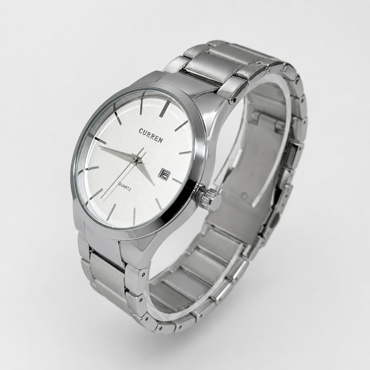 Reloj Curren para caballero 8106-4 Metal plateado con esfera blanca - Imagen 2
