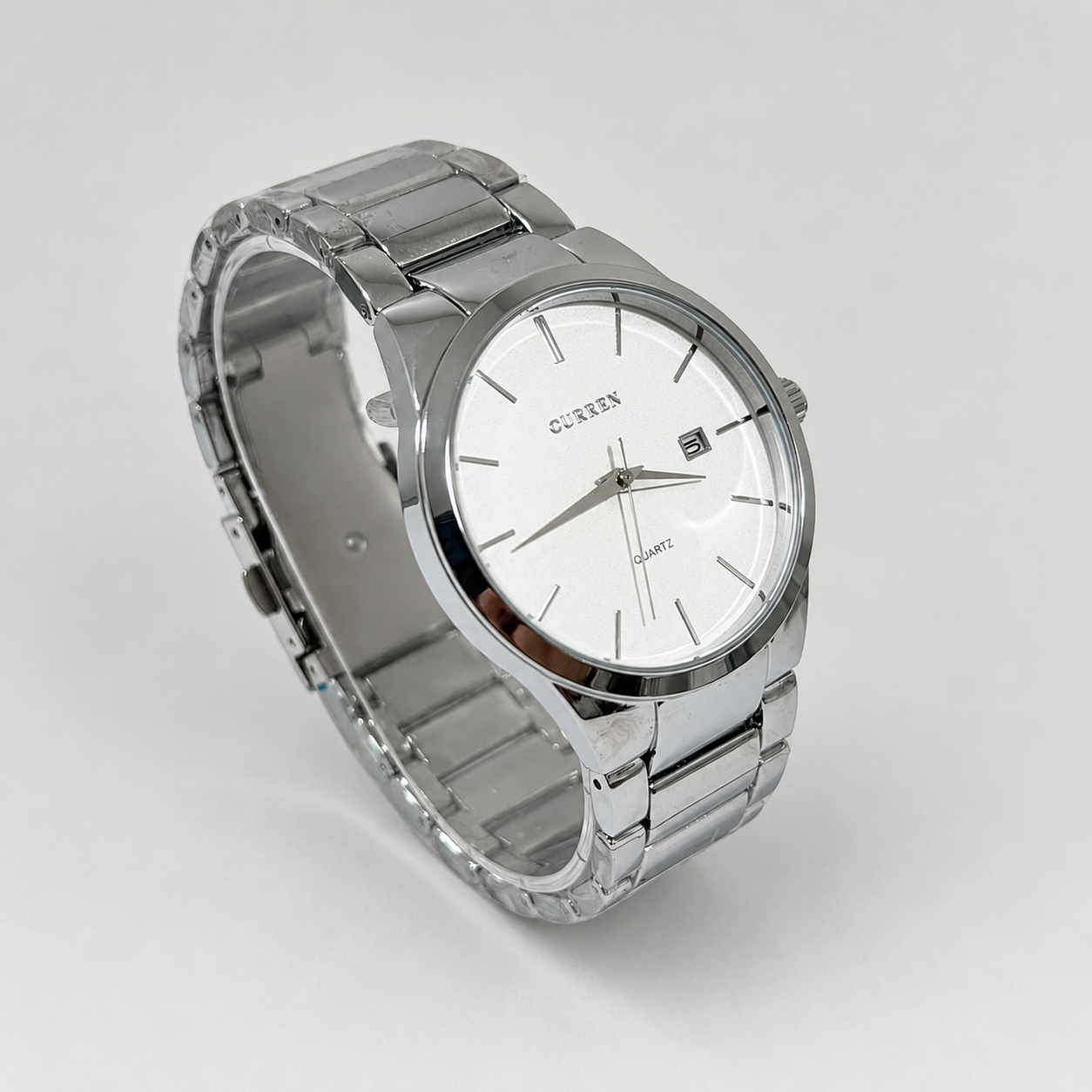 Reloj Curren para caballero 8106-4 Metal plateado con esfera blanca - Imagen 3