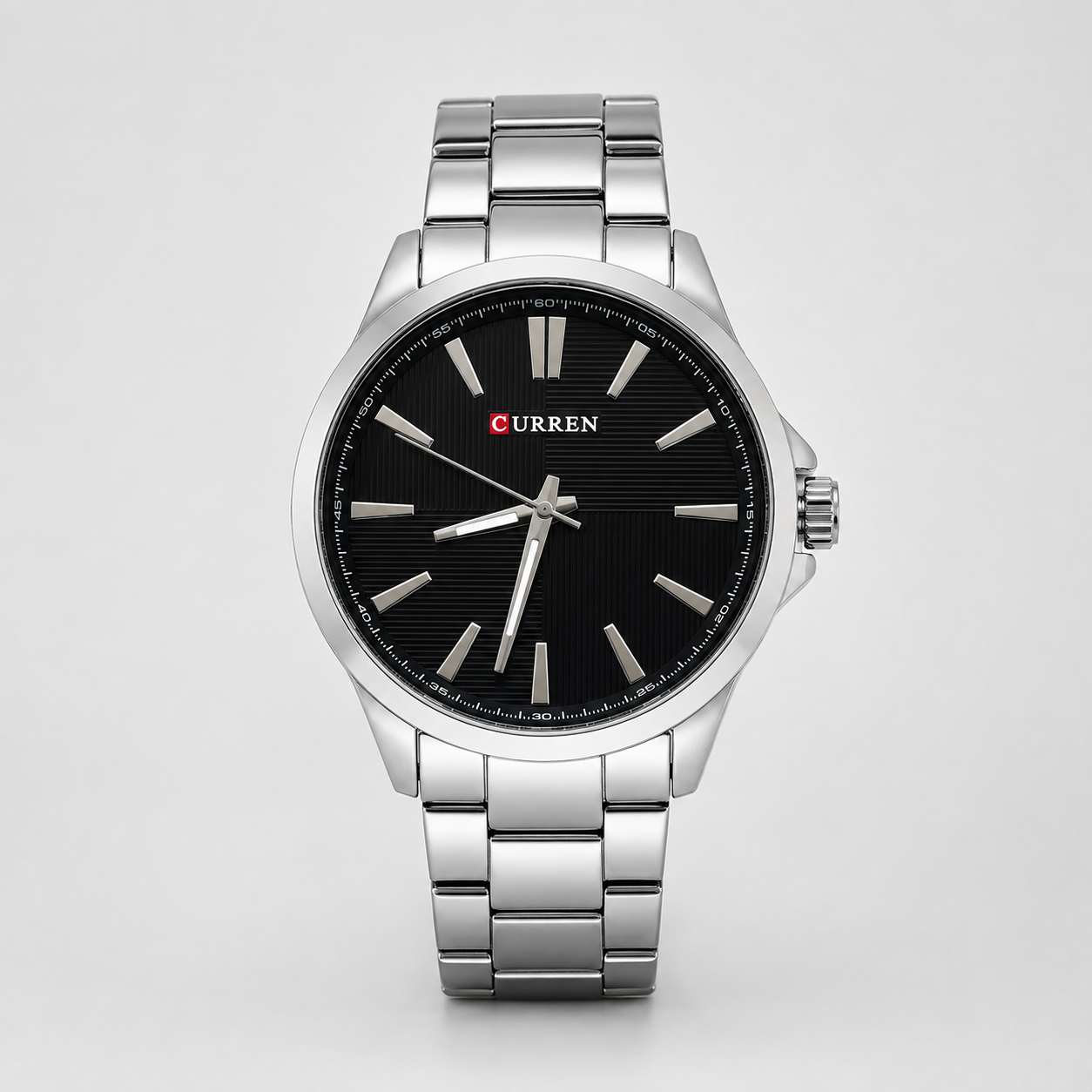 Reloj Curren para caballero 8322-1 Metal plateado con esfera negra
