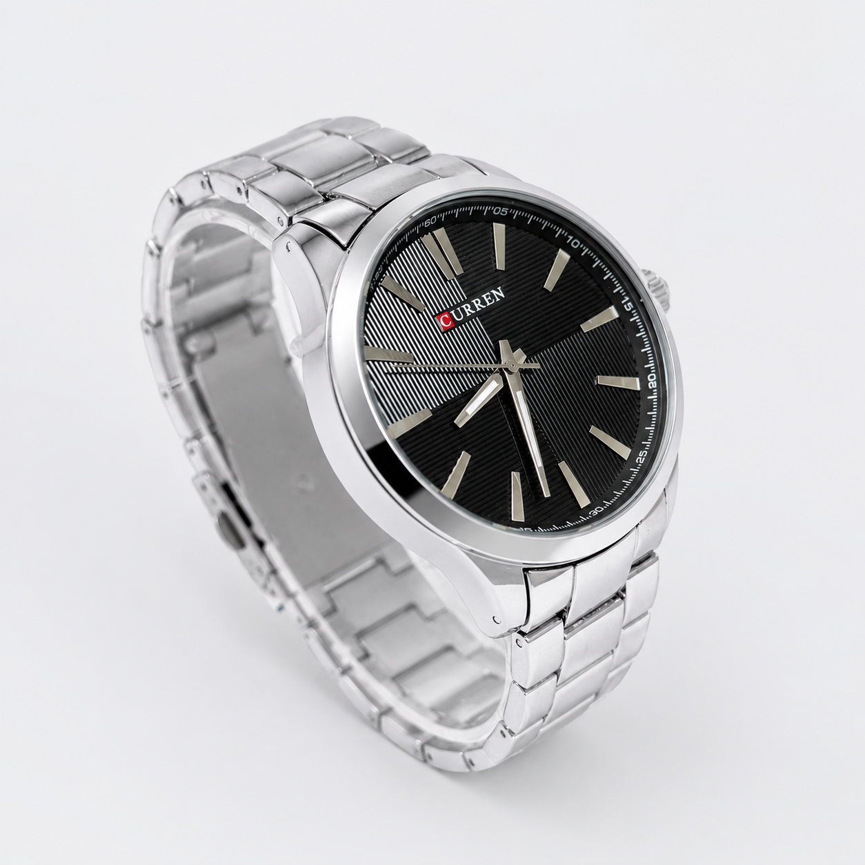 Reloj Curren para caballero 8322-1 Metal plateado con esfera negra - Imagen 2